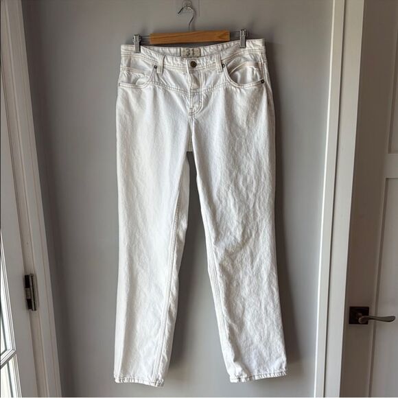 Free People We The Free Boyfriend White Jeans Shelby 31 - Picture 1 of 8